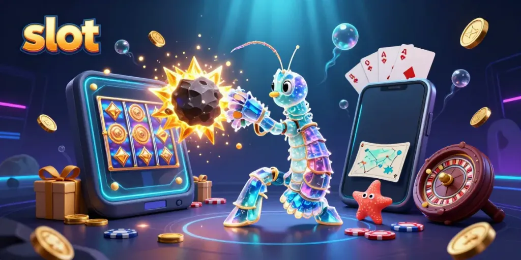 Experience thrilling slot wins with vibrant jewels and mythical characters in a dynamic scene.