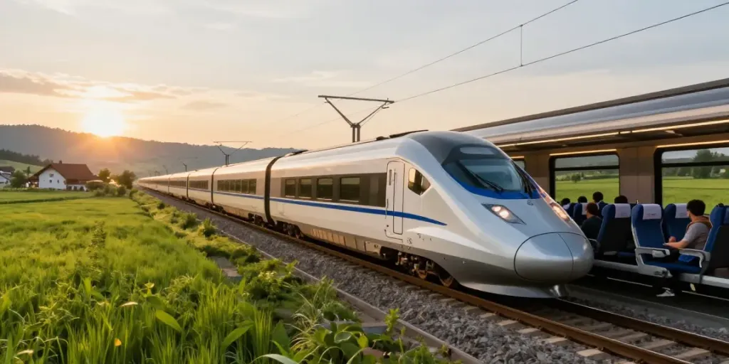 Travelers booking international train tickets for an unforgettable European adventure.
